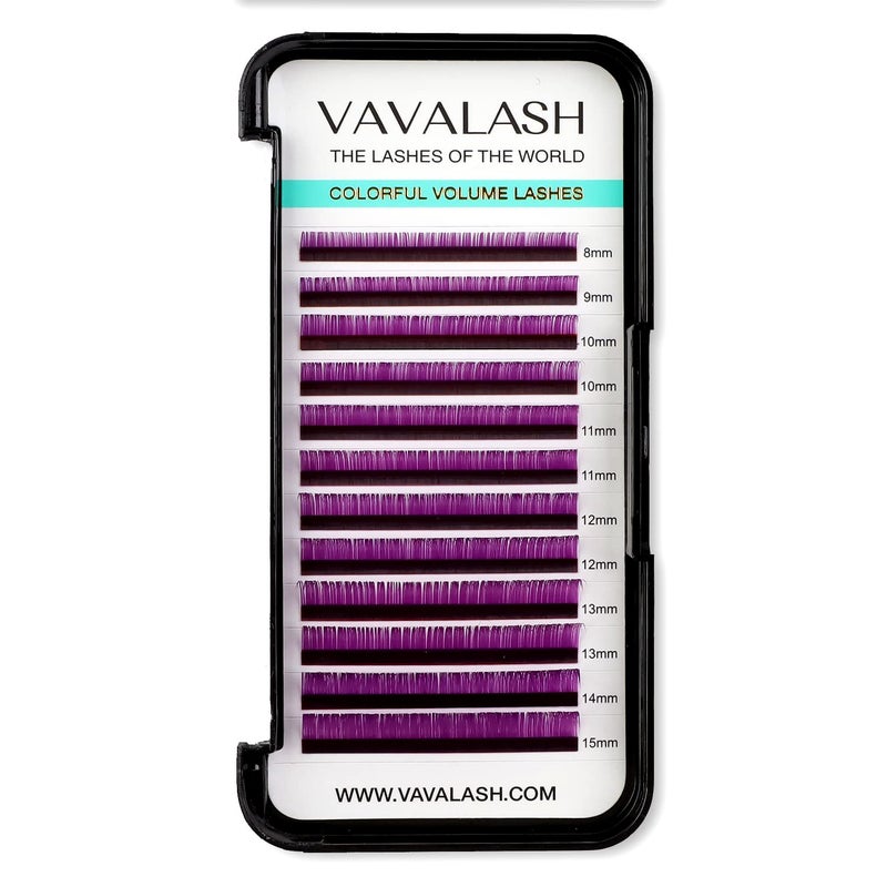 Colored Lash Extensions 007mm CC Curl Violet Individual Volume Lashes Extensions 815 Mix Length Color Eyelash Extensions for Salon Violet 007CC 815mm